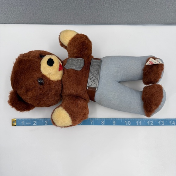 Vintage Ideal Toy Smokey Bear Plush Forest Park Ranger Badge Belt Buckle USA - Picture 12 of 16